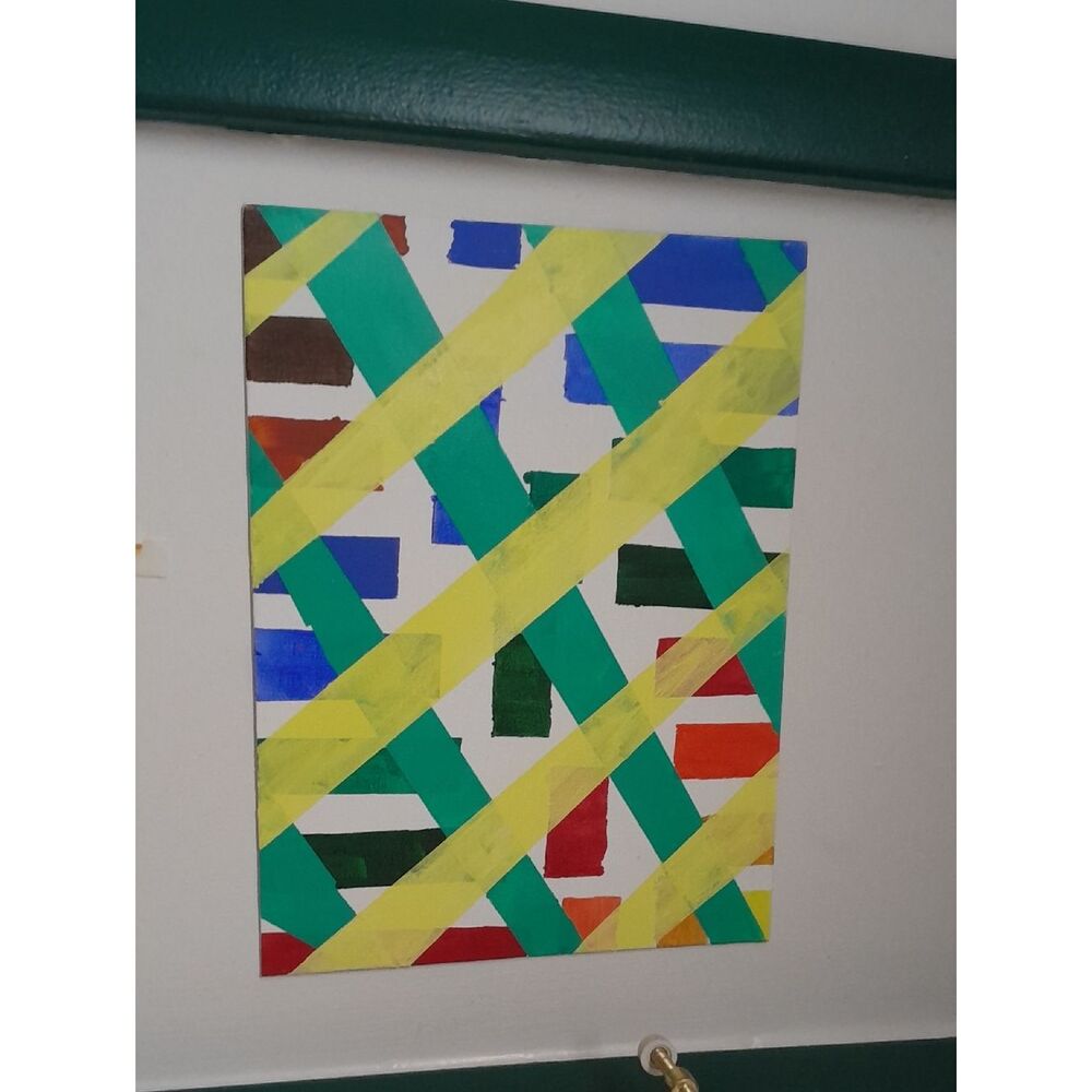 Abstract Geometric Wall Art - Yellow, Green, Blue, Red, Brown